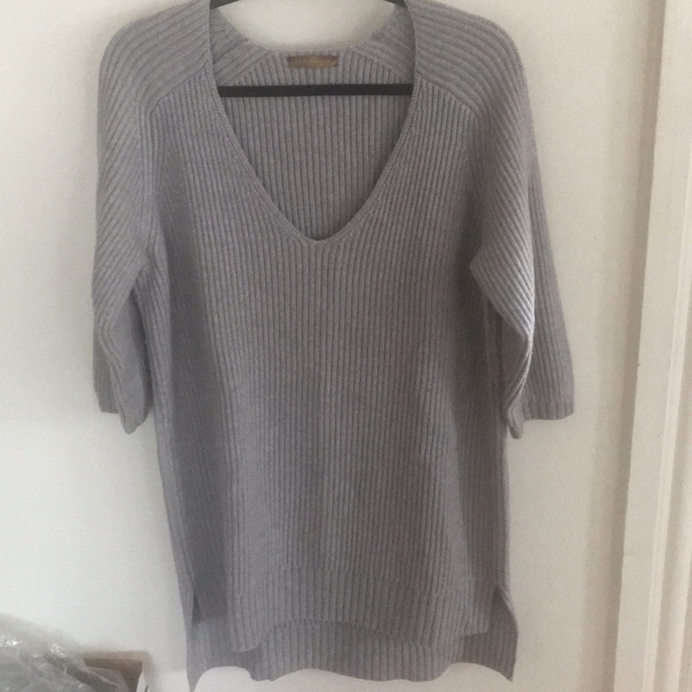 NWOT PENINSULA cashmere dress hi lo size m/l gray